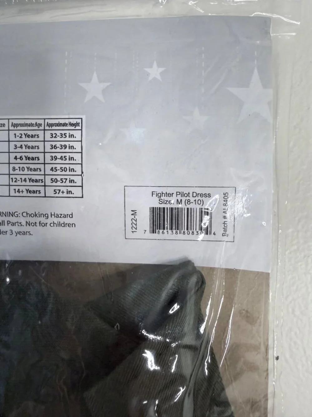 Dress Up America Fighter Pilot Costume Dress & Hat Medium NEW
